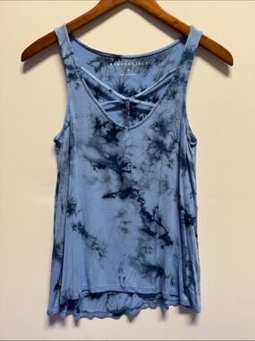 Aeropostale Blue Tie-Dye Crisscross Front Tank